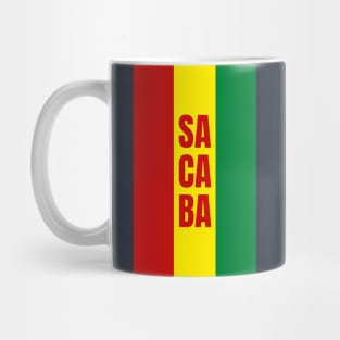 Sacaba City in Bolivian Flag Colors Vertical Mug